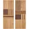 32" Brown Wooden Geometric Handmade Two-Toned Wall Décor Set